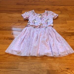 Pixie Lane Unicorn Print Purple Dress
